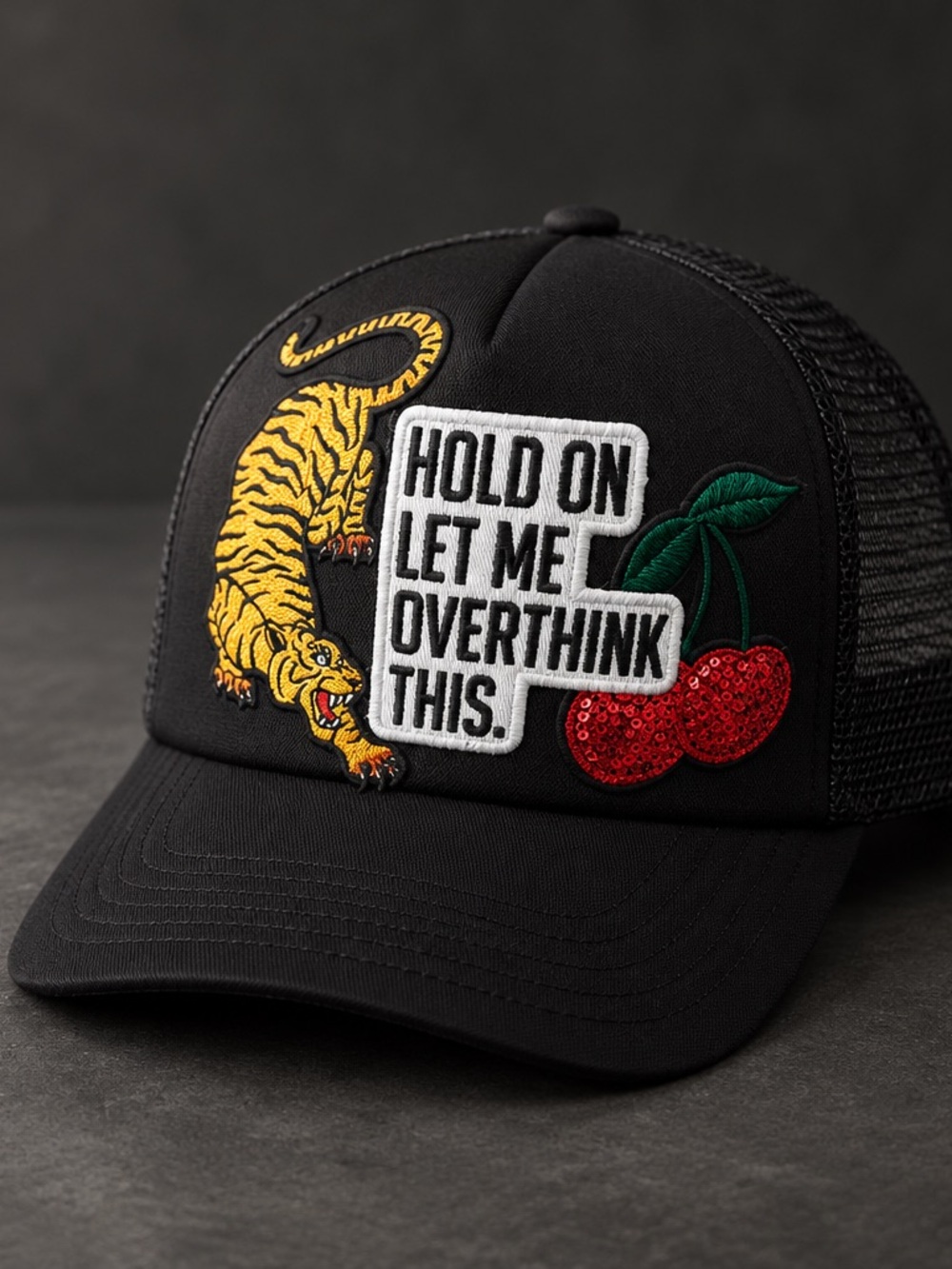 Women’s hat “Hold on let me Overthink This” in black